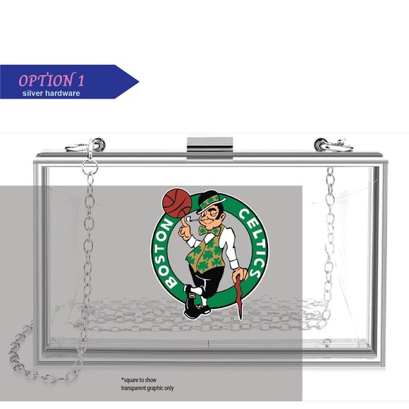 Boston Celtics Clear Acrylic Clutch - Picture 1 of 2